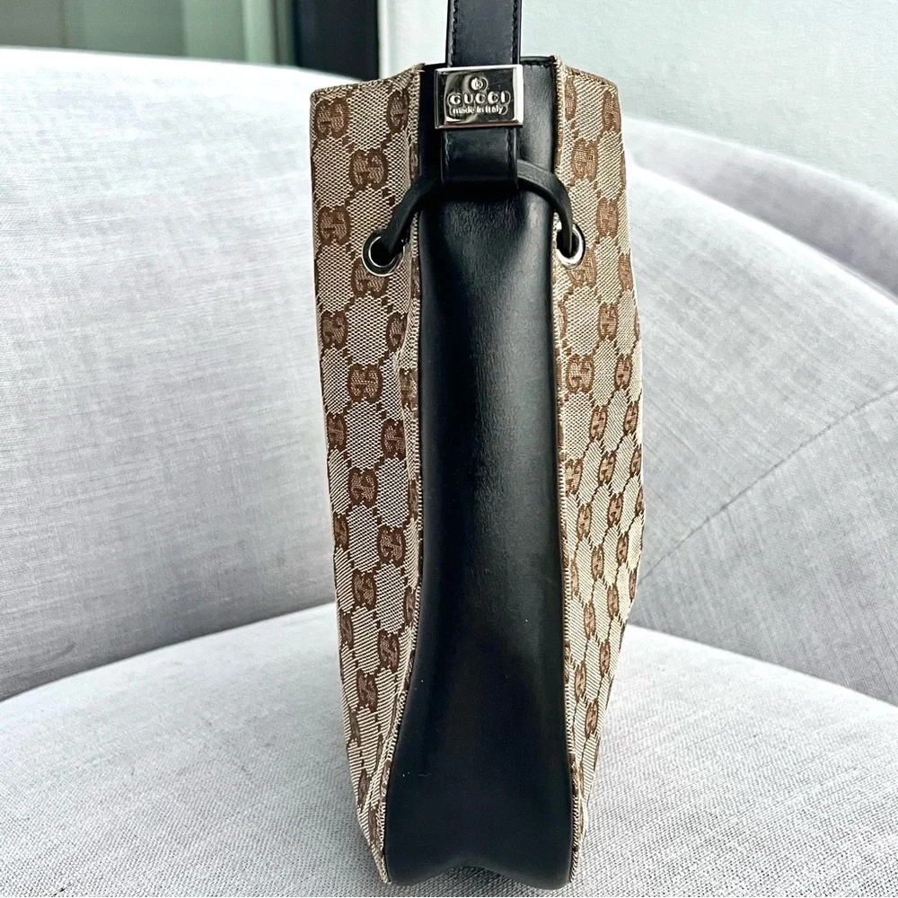 Gucci Monogram bag Canvas and black leather - Picture 4 of 10